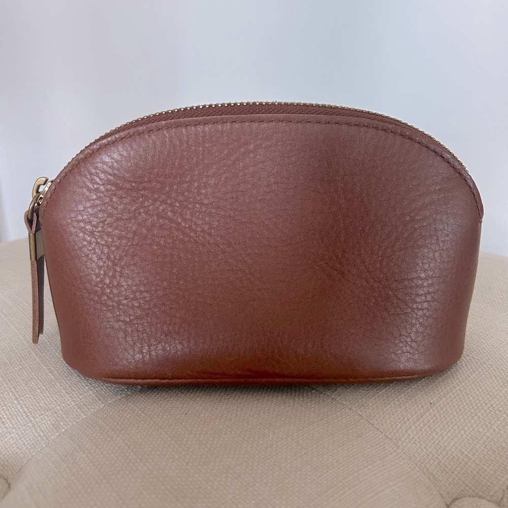 NWT Madewell makeup pouch English saddle